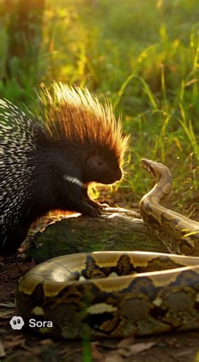 Porcupine vs Python — Nature’s Unexpected Battle 🐍🦔