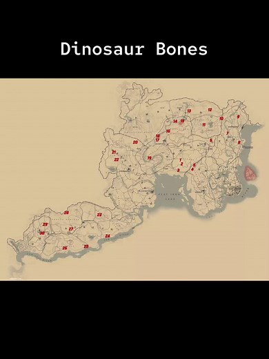 RDR2 Maps: Find Dinosaur Bones and More Locations Easily