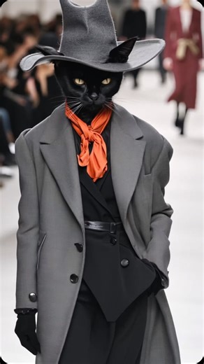 WAM | AI Cats, Ads & Art on Instagram: "Spring Coat Catwalk Cats #cat #fashion #catwalk #catwoman #kitten #runway #coat #aiart #wearemidjourney #digitalmarketing #dior #chanel @voguerunway @dior @prada @chanelofficial @louisvuitton"