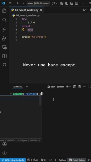Python Bug #32 – This Hides Real Errors