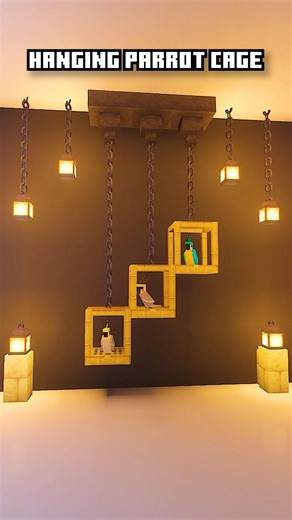 Hanging Parrot Cage 🦜✨ #shorts #minecraft #hobberbot