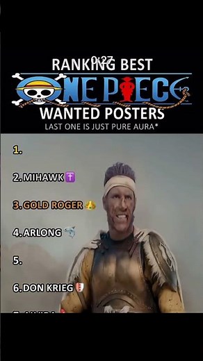 Top 7 wanted posters / One piece /