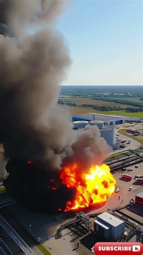 Massive Factory Explosion! Fireball Engulfs the Site in Seconds