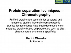 Protein Chromatography Techniques for Structural Studies - SlideServe
