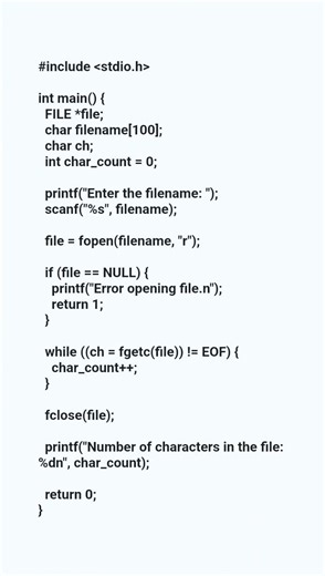 Count Number of Characters in a File