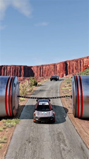 Cars & Bus School Bus vs Chained Hydraulic Crush - BeamNG.drive