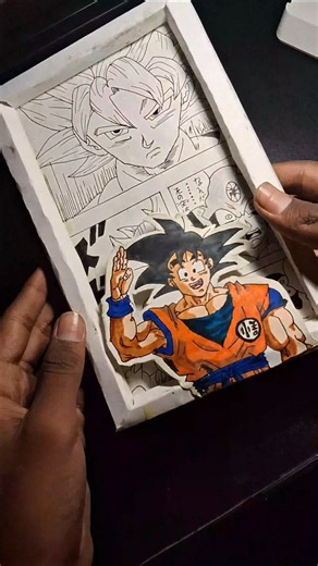 DIY Goku Photo Frame Tutorial 🔥 #wallart #trending #goku #fyp #shorts #fyp