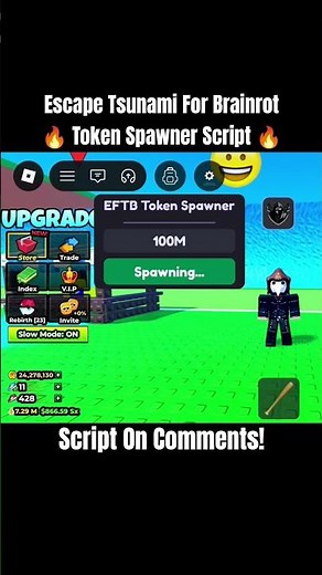 Escape Tsunami For Brainrots Token Spawner Script 😱 Infinite Tokens No Key 2026! #delta