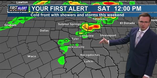 Skies becoming partly cloudy today, cold front and rain still expected this weekend