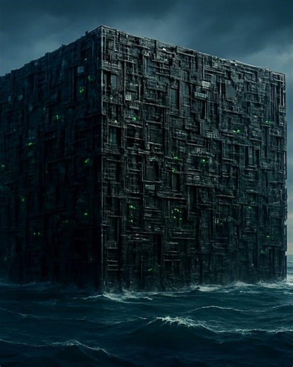 A BORG SHIP SPOTTED ON THE OCEAN #borg #cube