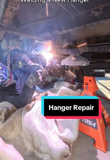 Welding a New Hanger on a Dump Trailer