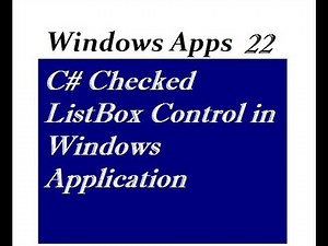 C# Checked ListBox Control in Windows Application