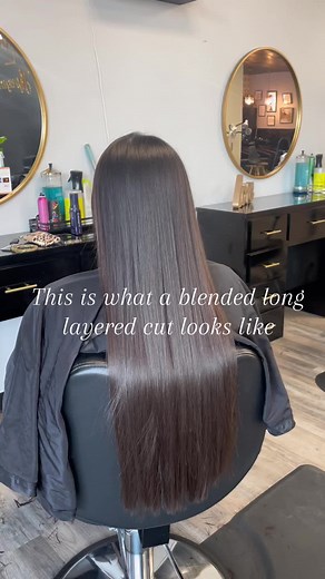 Blended Long Layered Cut: Straight or Curled Hair