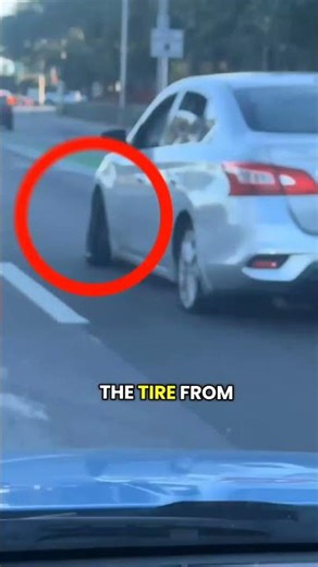 Car Tire Escaped Like a Cartoon 😭 #viralshorts #funnymoments
