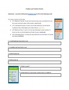 Virtual Lab: Weather Caused by Oceans and Air Masses