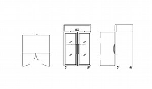 Two-Door Refrigerator - Free CAD Drawings