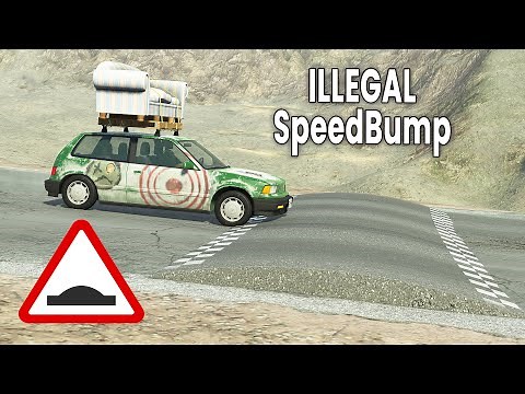 BeamNG Drive - Cars vs Realistic Speed Bumps #2 (Science)