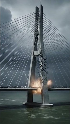 Bridge Explodes in Massive Fireball! 😱 #BridgeExplosion #UrbanDisaster