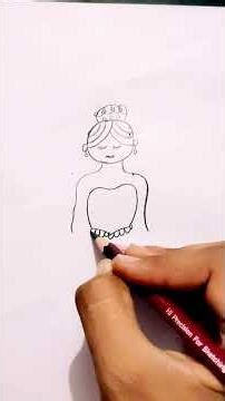 cute Barbie Doll drawing easy#shortvideo #youtube