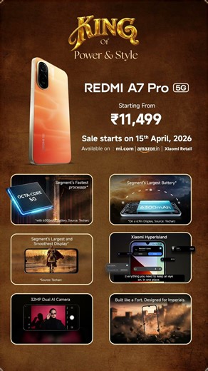 REDMI A7 Pro 5G | The #KingOfPowerAndStyle is Here: Sale starts on 15th April.