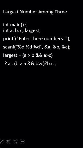 0304- HOW TO FIND LARGEST NUMBER USING TERNARY OPERATORS IN C PROGRAMMING #cprogramming