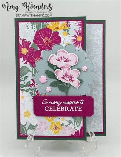 Stampin’ Up! Flowering Meadow Fun Fold Celebrate Card With Video Tutorial