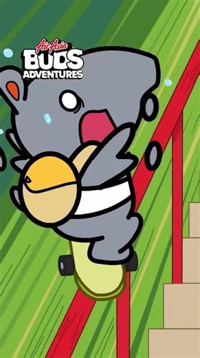 Tappy’s Radical Rail Ride 🛹🔥 Air Asia Buds Adventures 🌎#Shorts #Cartoons #KidsCartoons #AirAsia ✈️