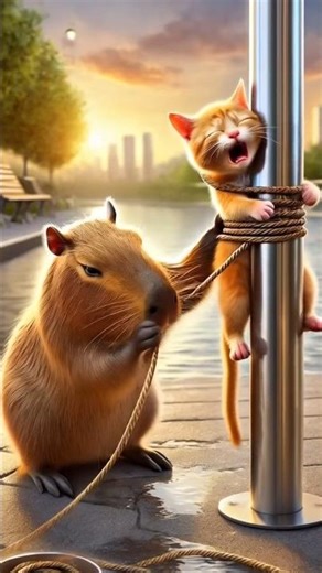 cute Cat & Capybara Adventure 🐱🦫 | Cute Animal Friendship Story