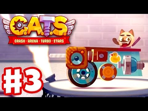 CATS: Crash Arena Turbo Stars - Gameplay Walkthrough Part 3 - Metal Parts and Spending Gems! (iOS)