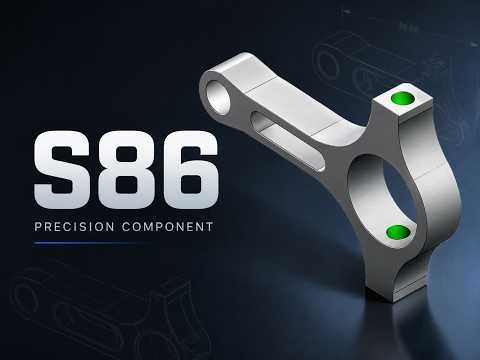 SOLIDWORKS Practice Drawing S86 | Advanced 3D Part Modeling Tutorial for Mechanical Engineers