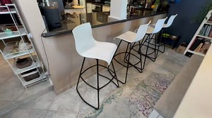 Bar Stools Set of 4 Counter Height Bar Stools Modern Swivel Bar Chairs with Back Plastic 24" Metal Counter Height stools,Black