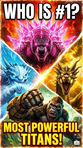 Top 5 Most Powerful Titan's In Monsterverse #shorts #godzilla #godzillaxkongthenewempire #shortsfeed