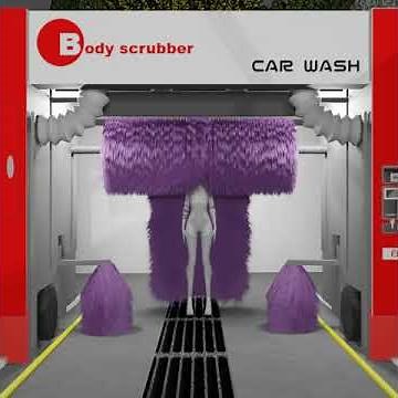 Full wash cycle human carwash animation with blender