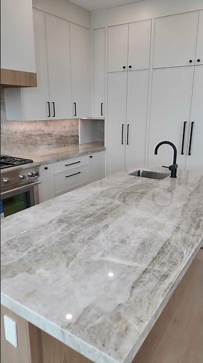 Stunning Taj Mahal Quartzite Kitchen Reveal | Fabricated by Elegance Marble & Granite