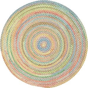 Capel Rugs Baby's Breath 2 ft. Round Braided Area Rug (Light Green)