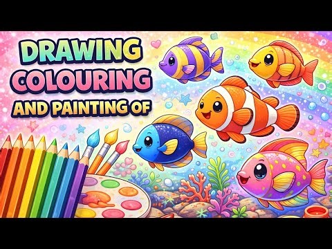 How To Draw cute Fish Drawing , Painting & Coloring For Kids and Toddlers_ Child Art