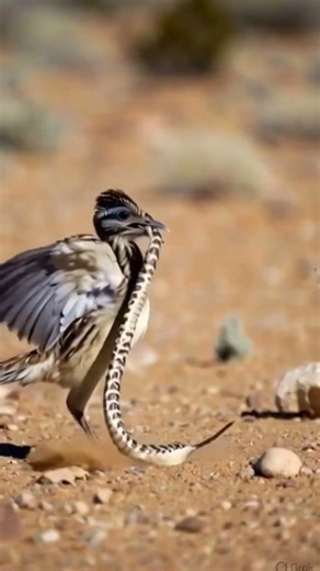 Raodrunner vs. snake: complete dominance by bird. #shorts #birds #wildlife