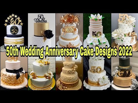 Luxury 50th Anniversary Cake Designs 2022/Golden Jubilee Cake Design/Wedding Anniversary Cake Design