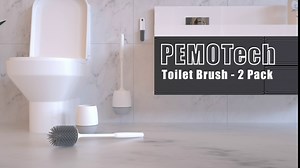 Amazon.com: PEMOTech Silicone Toilet Brush, 2 Pack Toilet Bowl Brush and Holder Set with Ventilated Detachable Bases, Toilet Bowl Cleaners Toilet Cleaner Brush with Gloves for Deep Cleaning Without Drilling : Home & Kitchen