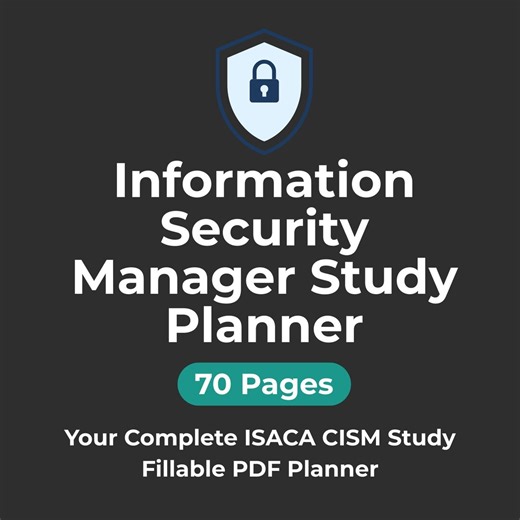 Isaca CISM Certification Study Planner Cism Exam Prep Guide Fillable PDF Instant Download PDF Planner Digital Download Dark Mode - Etsy