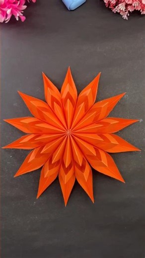 DIY Vibrant Orange Paper Star Rangoli | Easy Festive Craft Tutorial #papercutting