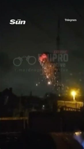 Moment Russian drone hits TV tower in Dnipro, Ukraine #warinukraine #ukraine