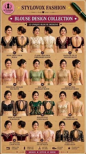 🎀 12 Stunning Blouse Design Collection 👗✨Front & Back Blouse Design Ideas For Tailors, Boutique 💯📍🫶