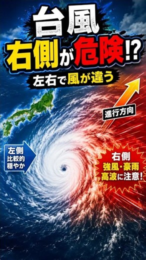 台風は右側のほうが危険!? 左右で風が違う理由🌪️