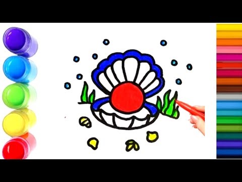 How To Draw cute SHELL Drawing, Painting & Coloring For Kids and Toddlers