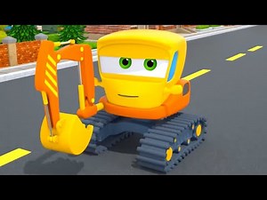 Gelber Bagger oder Roter Bagger – Viel gute Arbeit! | Motorville – Auto-Trickfilm für Kinder