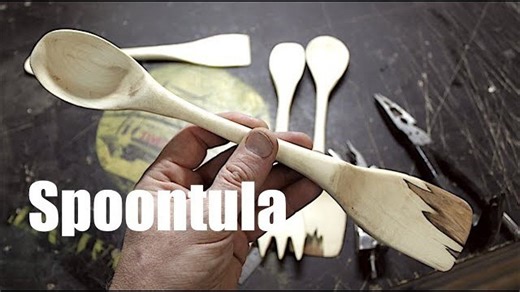 Wood Kitchen MultiTool - SpoonSpatula Carved from Firewood
