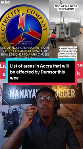 Accra Dumsor Power Outages This Week