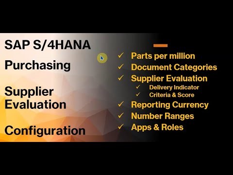 S/4HANA Supplier Evaluation Configuration