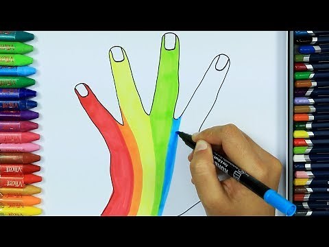 Dibujos para pintar y colorear 🖐| Cómo dibujar a mano | Colores para niños | Cómo colorear